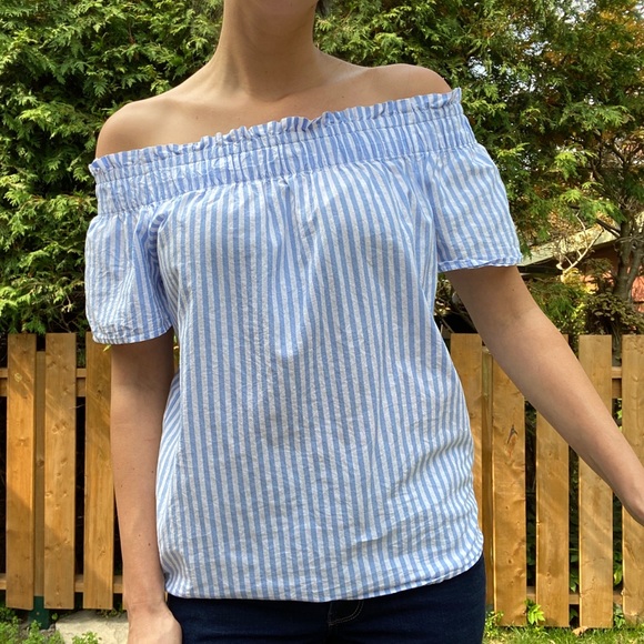 Off-Shoulder Striped Top